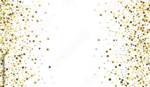 Yellow Dot Anniversary Backdrop. Light Sequin Invitation. Falling Backdrop. Yellow Sparkle Happy Postcard. Round Festive Backdrop.