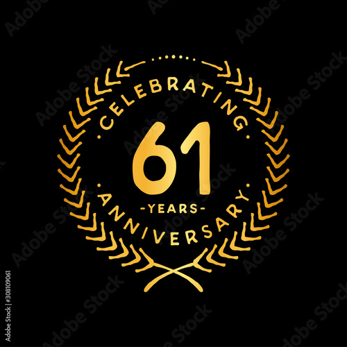 61 years design template. 61st vector and illustration.