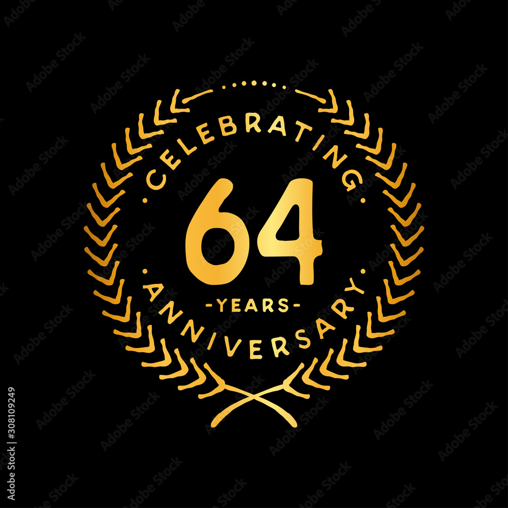 64 years design template. 64th vector and illustration. 64 years design template. 64th vector and illustration.
