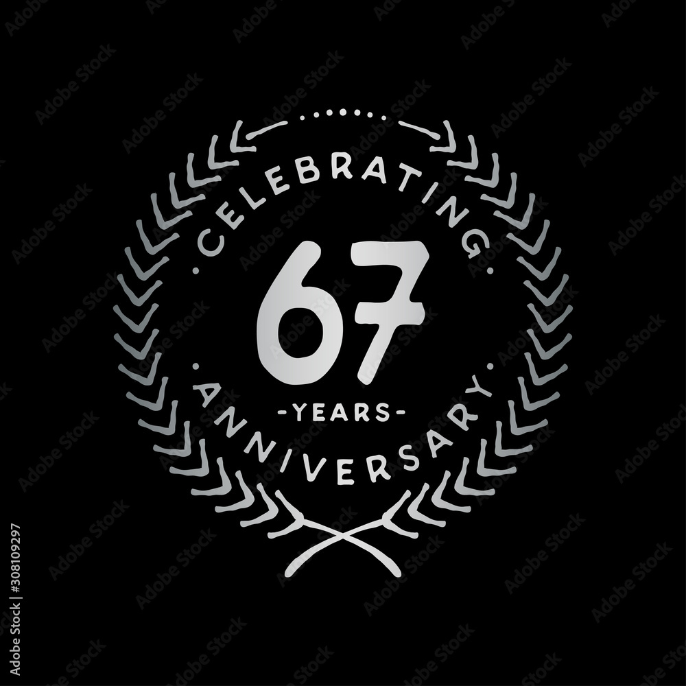 Fototapeta premium 67 years design template. 67th vector and illustration.