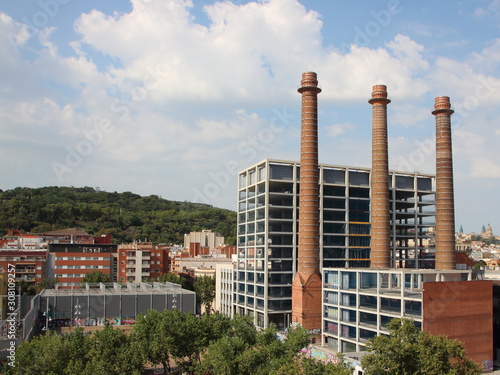 Three Chimneys Park in City Barcelona Spain