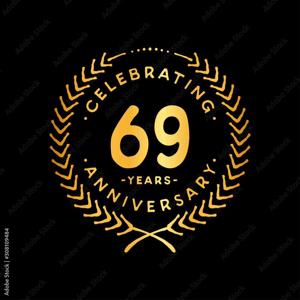 Fototapeta premium 69 years design template. 69th vector and illustration.