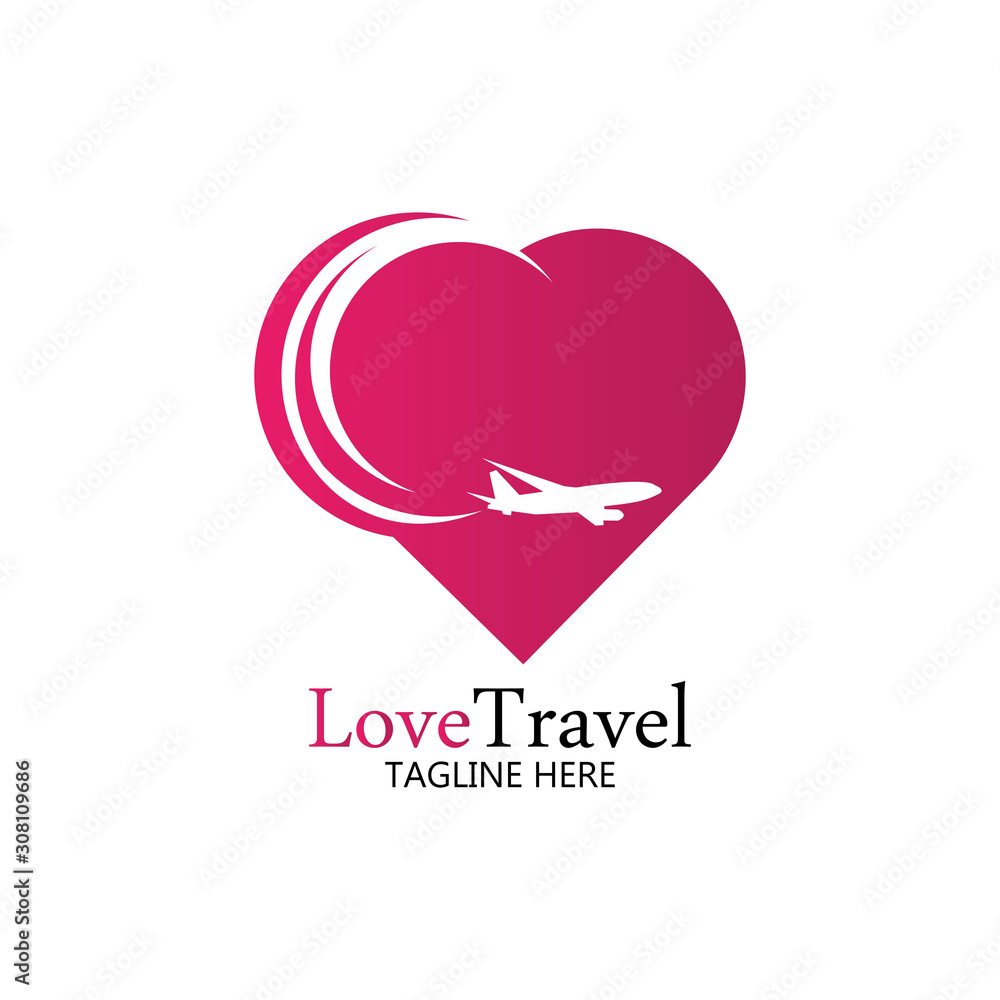 Love Travel logo vector icon design template
