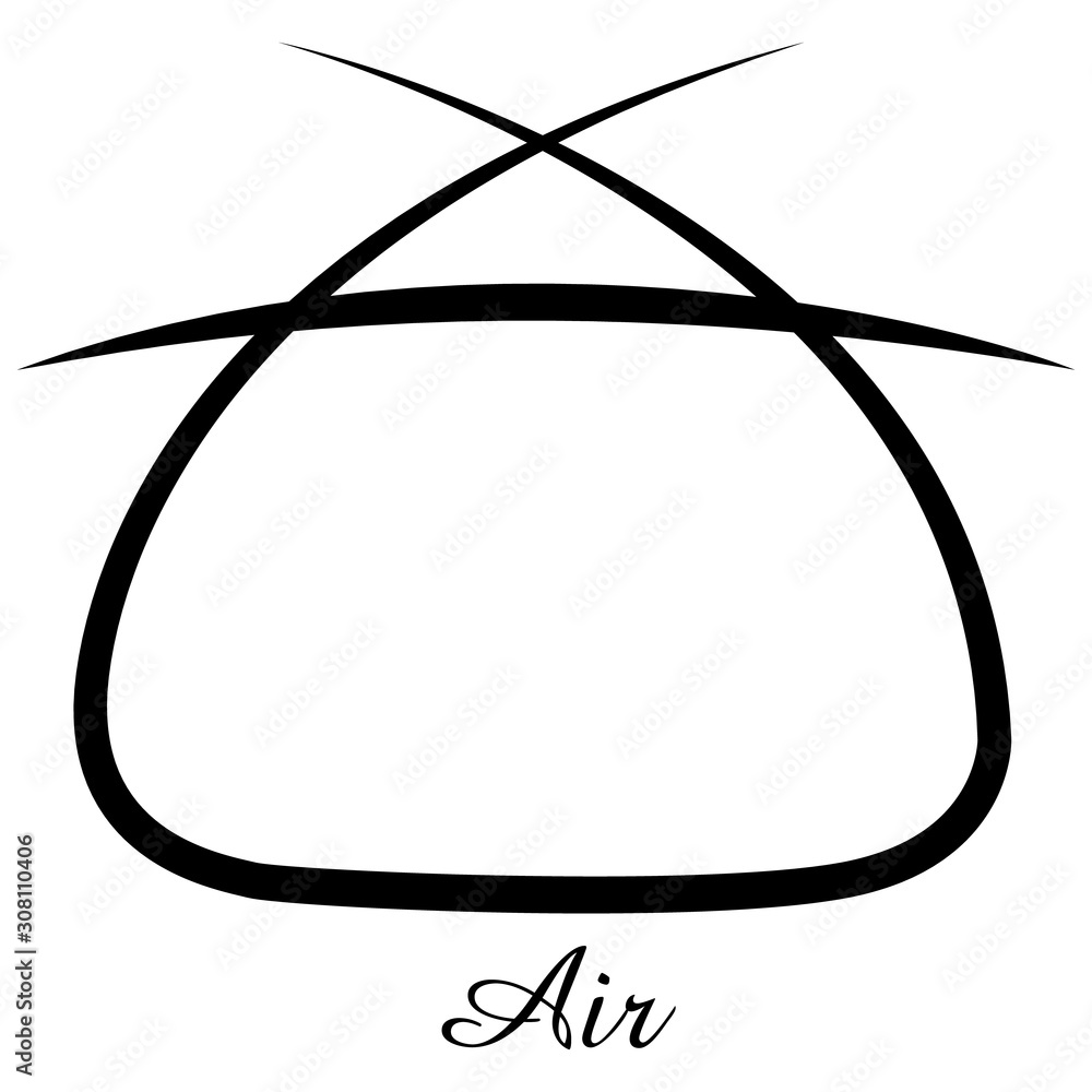 Symbol of the alchemical element of air from smooth lines. Symbol of the alchemical element of air from smooth lines.