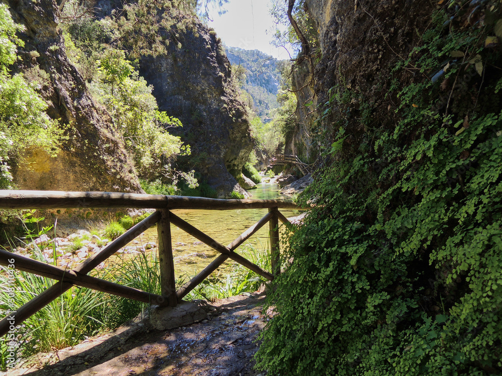 The Cerrada de Elías on the route of the Borosa River in the Natural Park of the Sierra de Cazorla, Segura and Las Villas. In Jaén, Andalusia. Spain