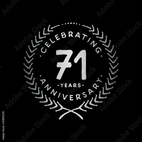 71 years design template. 71st vector and illustration.