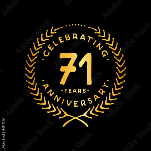 71 years design template. 71st vector and illustration.