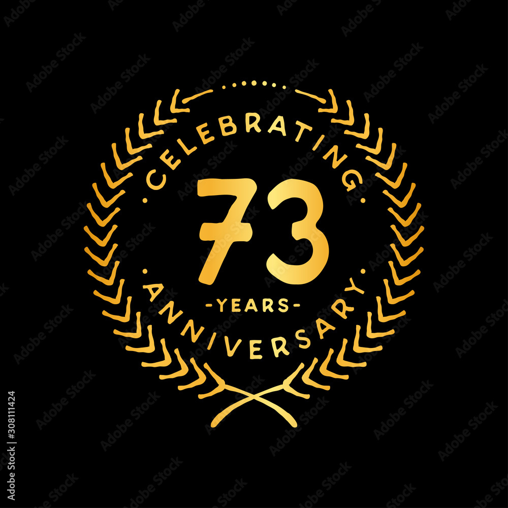 Naklejka premium 73 years design template. 73rd vector and illustration.