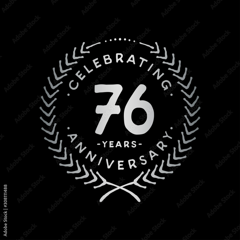 76 years design template. 76th vector and illustration.