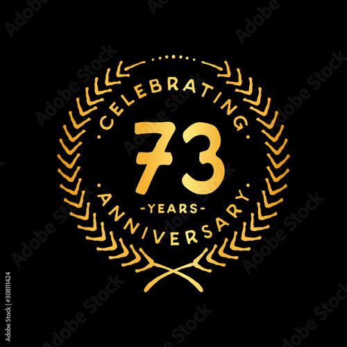 73 years design template. 73rd vector and illustration.