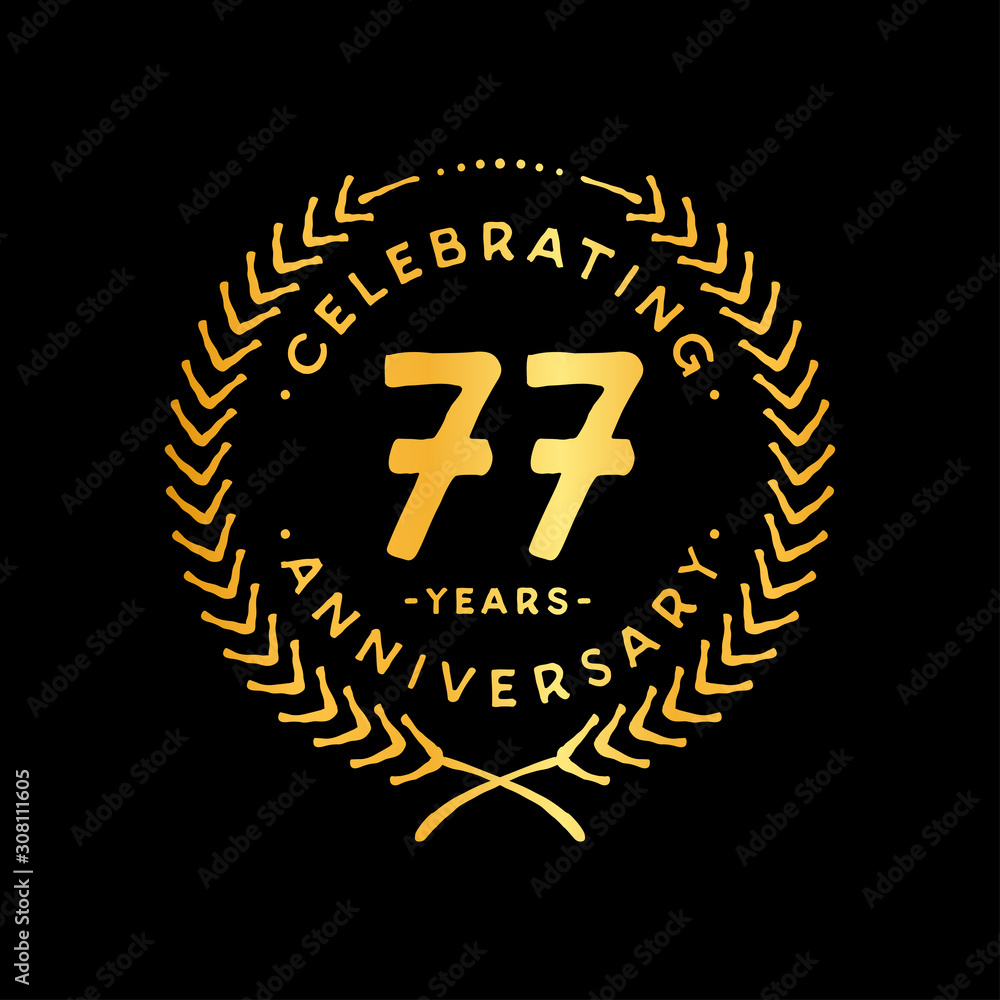 Fototapeta premium 77 years design template. 77th vector and illustration.