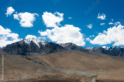 Ladakh  India - Aug 06 2019 - Beautiful scenic view from Merak Village near Pangong Lake in Ladakh  Jammu and Kashmir  India.