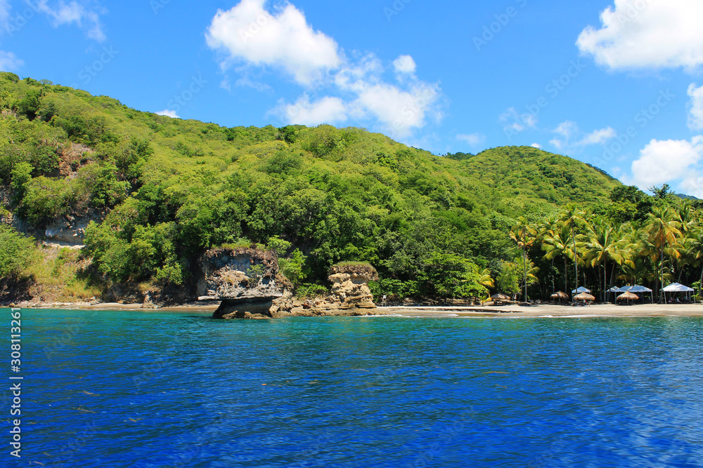 Obraz premium Sea stacks along the coastline, St. Lucia, West Indies