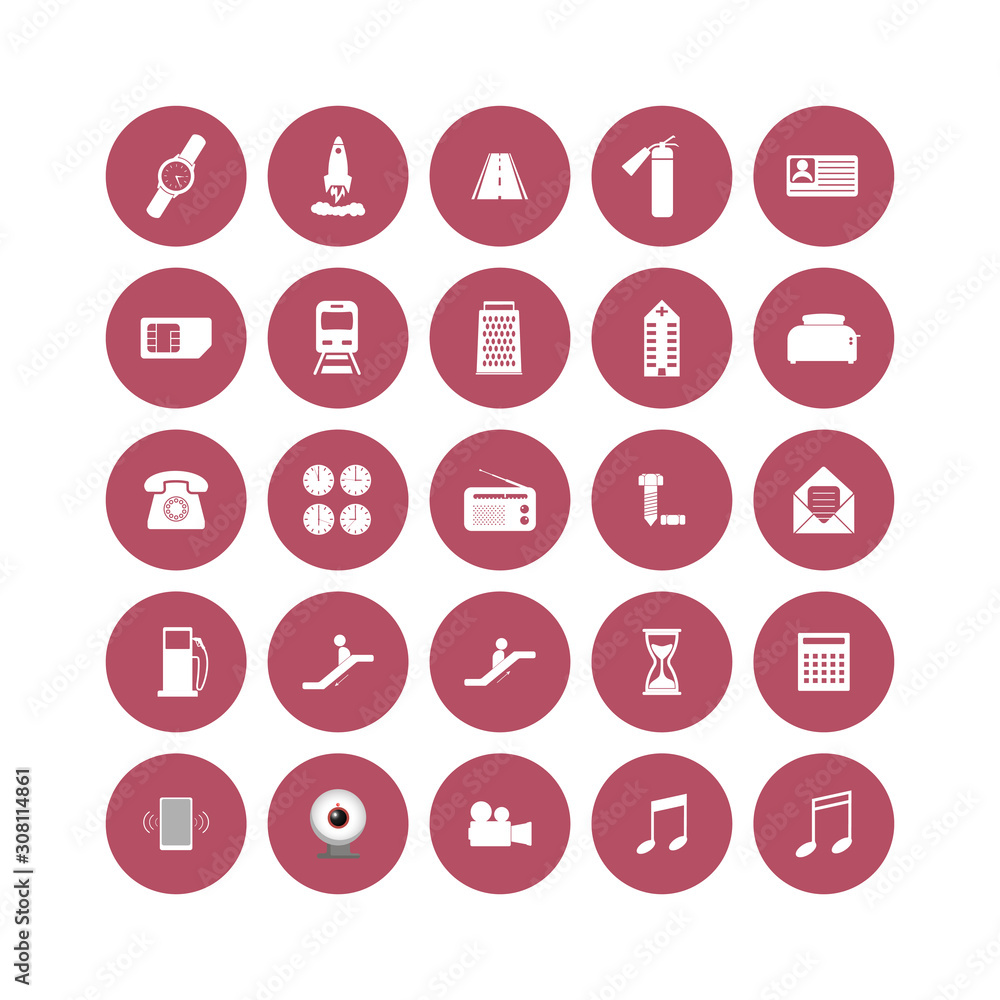 Set of web icons. Social, creation and bussiness icons in a circle on white isolated background. Set of web icons. Social, creation and bussiness icons in a circle on white isolated background.