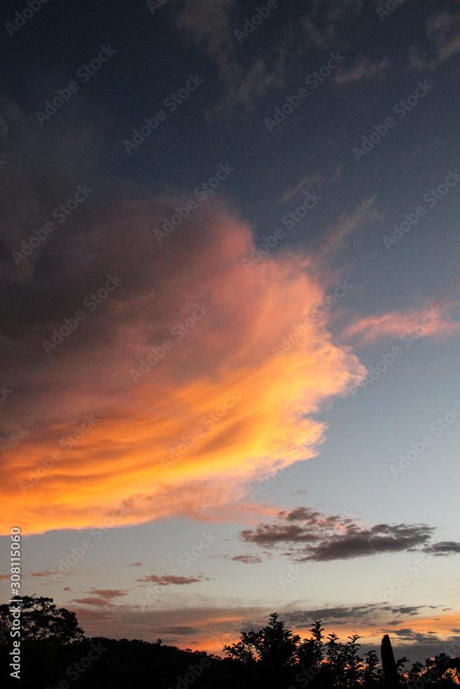 Sunset in the anvil of a thunderstorm. Sunset in the anvil of a thunderstorm.