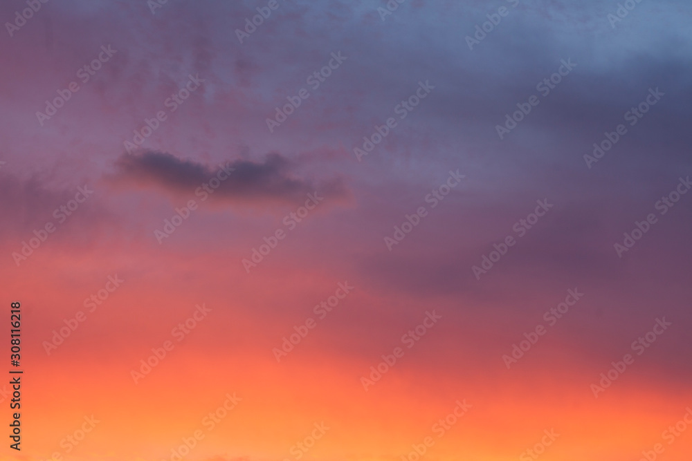 Abstract cloud patterns in a sunset.