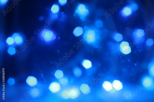 Color blue glitter trendy festive background. 2020 year trend