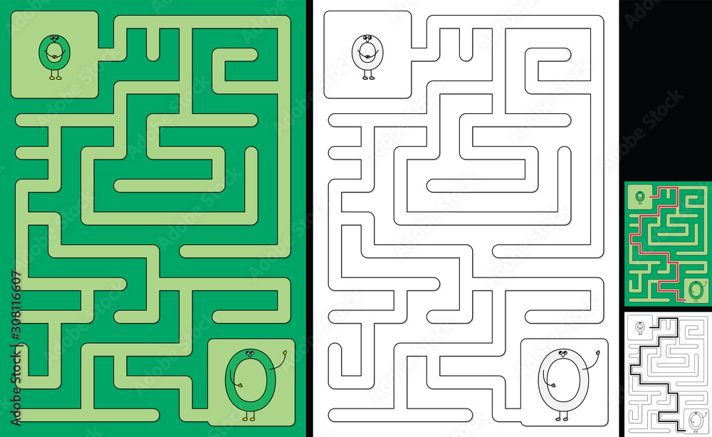 Easy alphabet maze - letter O Easy alphabet maze - letter O