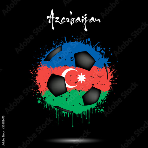 Soccer ball in the colors of the Azerbaijan flag
