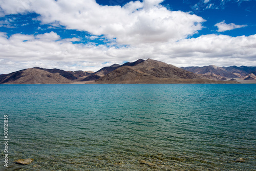 Ladakh  India - Aug 07 2019 - Beautiful scenic view from Maan Village near Pangong Lake in Ladakh  Jammu and Kashmir  India.