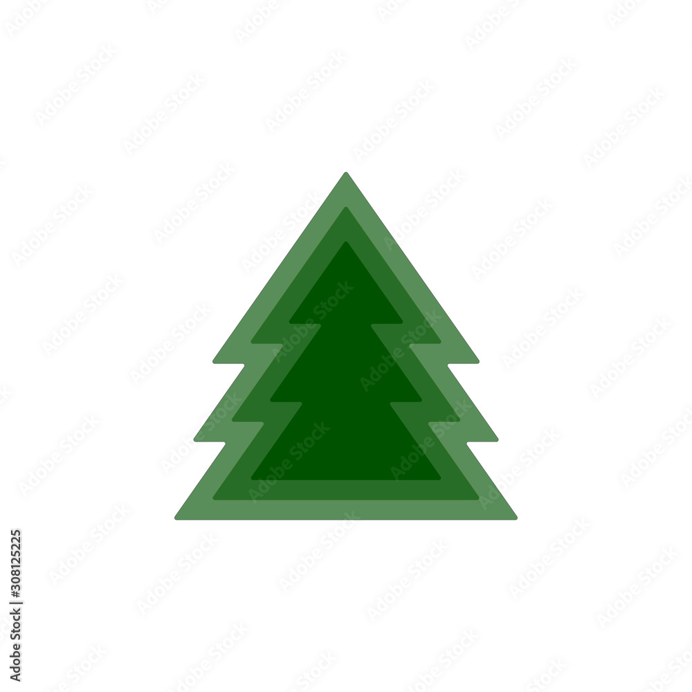 Fototapeta premium Green Christmas tree icon. Vector. Isolated.