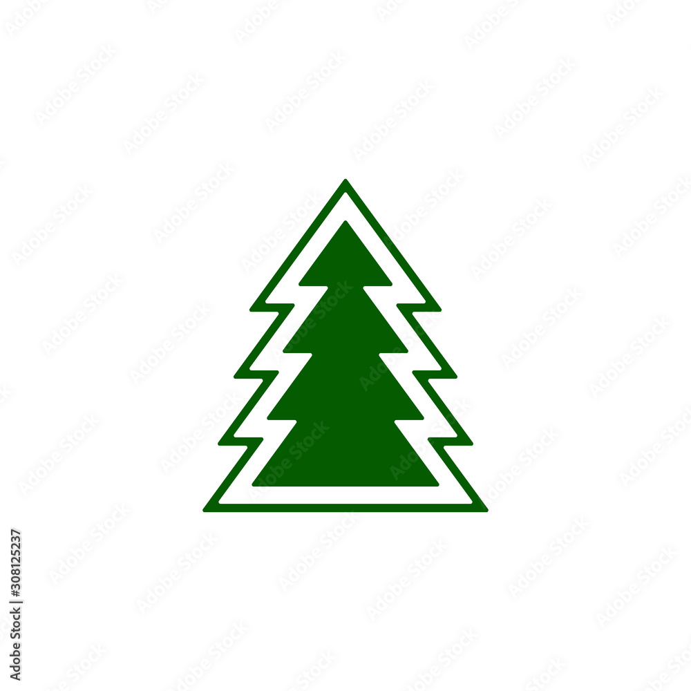 Green Christmas tree icon. Vector illustration. Isolated. Green Christmas tree icon. Vector illustration. Isolated.