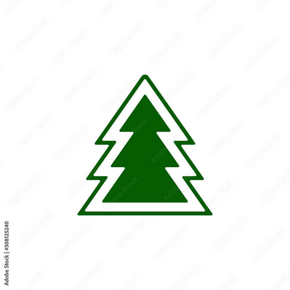 Fototapeta premium Tree icon on white background. Christmas tree. Vector.