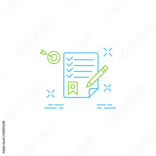 Contract. Conditions. Signing. Vector linear icon on a white background.