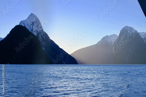 Milford sounds, New Zealand. Sunset in sounds © jasmine