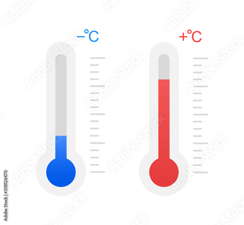 Cold and heat. Subzero temperature and above zero.