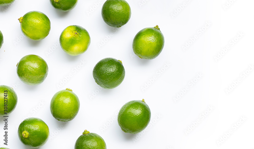 Fresh limes isolated on white background. Fresh limes isolated on white background.