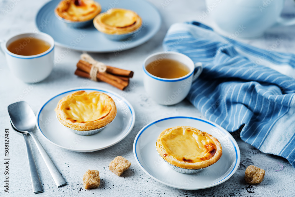 Portuguese custard pies, Pastel de Nata or Pastel de Belem. Traditional portuguese pastry Portuguese custard pies, Pastel de Nata or Pastel de Belem. Traditional portuguese pastry