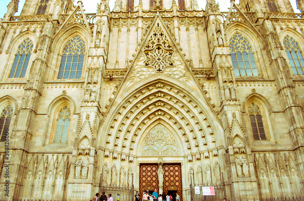 Barcelona Cathedral in the Gothic quarter, Catalonia, Spain