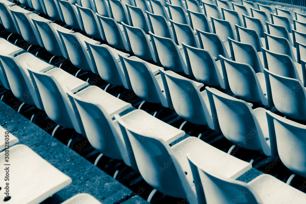 Fototapeta premium Rows of empty seats at the stadium