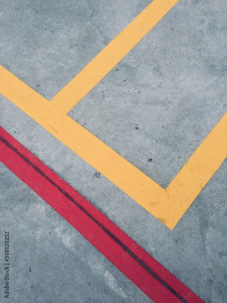 Abstract Lines painted over concrete