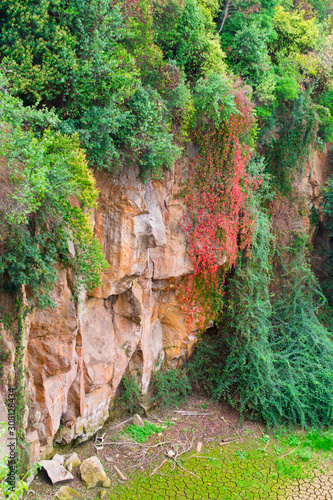 Withered waterfall in Barcelona, Spain