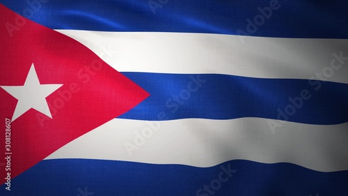 Free Download Closeup Cuba Flag, Waving in the Wind, 3D illustration - GFXLoad