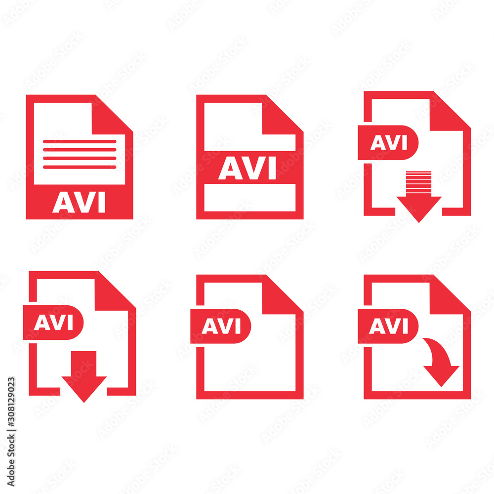 AVI file format icon vector design symbol AVI file format icon vector design symbol