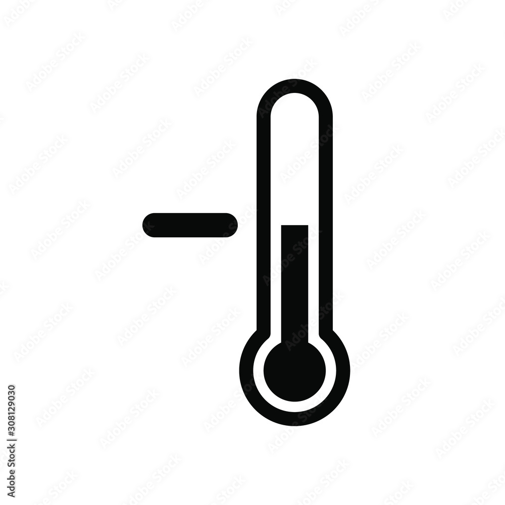 Thermometer and minus icon, on white background vector image.