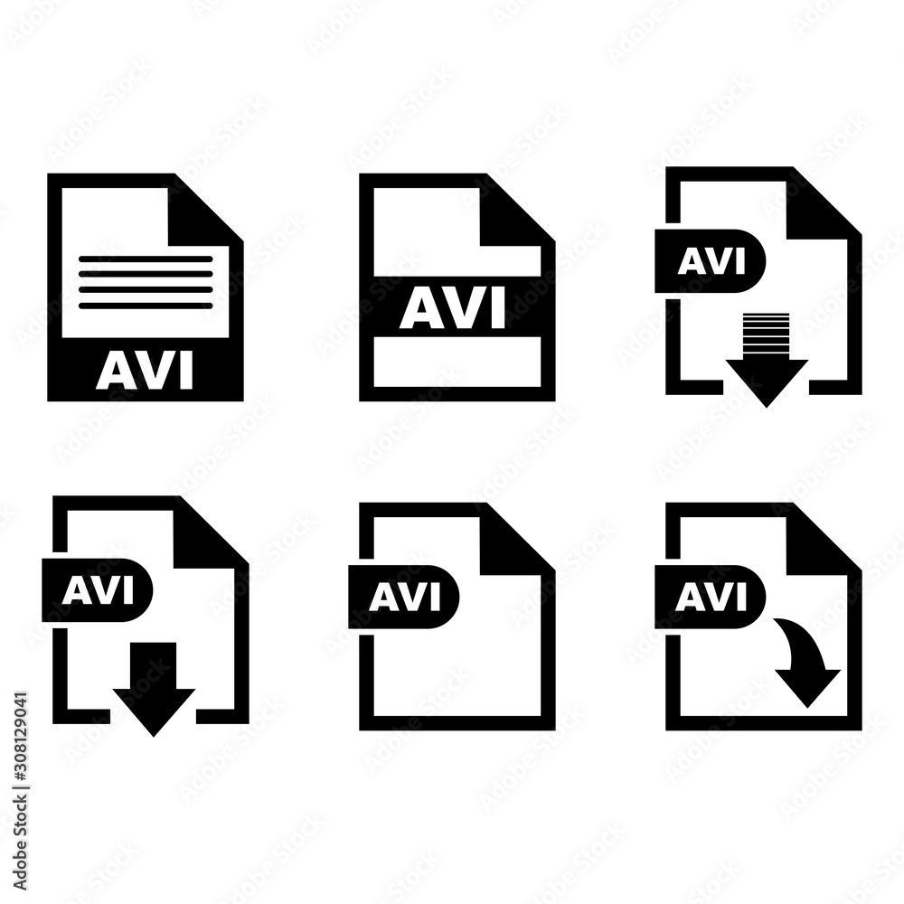 AVI file format icon vector design symbol AVI file format icon vector design symbol