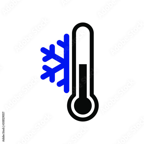 Thermometer and snowflake icon, on white background vector image.