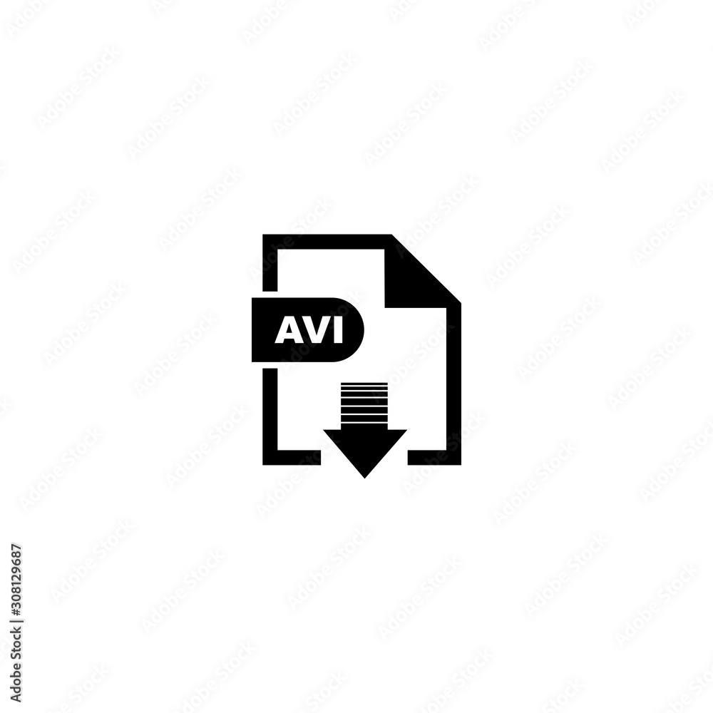 AVI file format icon vector design symbol AVI file format icon vector design symbol