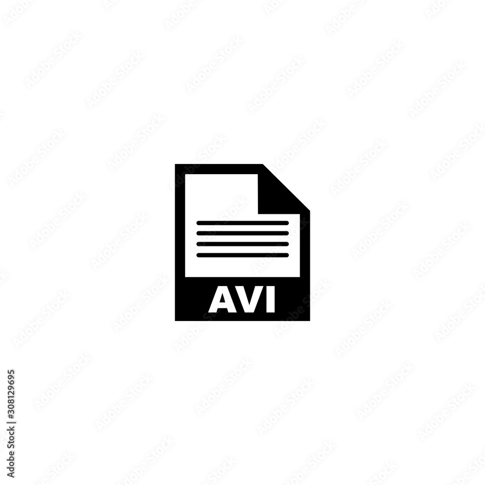 AVI file format icon vector design symbol AVI file format icon vector design symbol