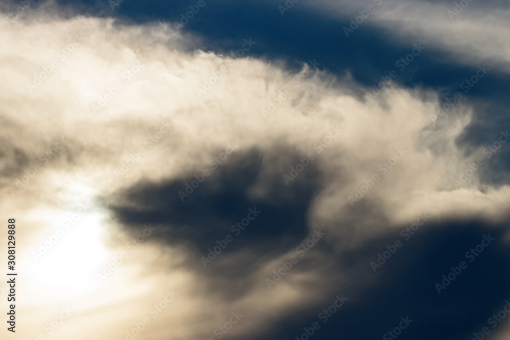 Fototapeta premium Sunset clouds closeup on evening sky