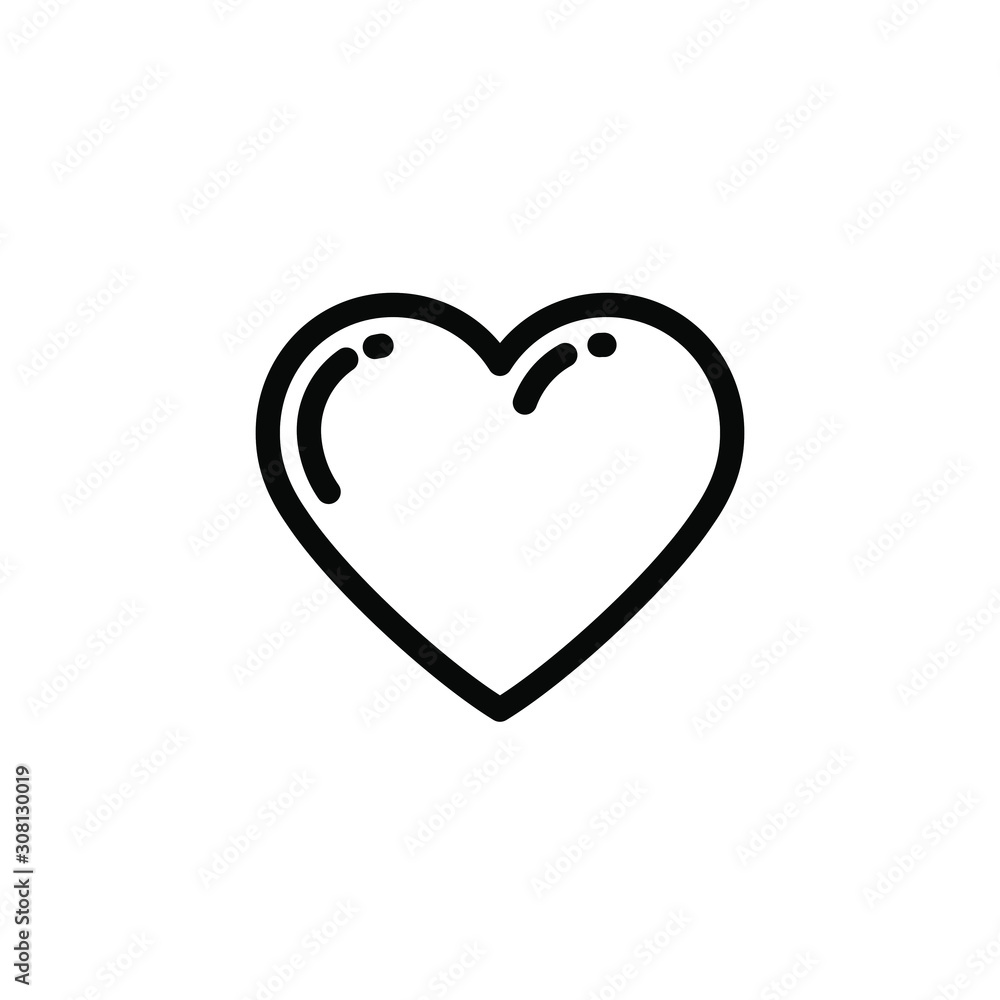 Heart icon, on white background, vector image. Heart icon, on white background, vector image.