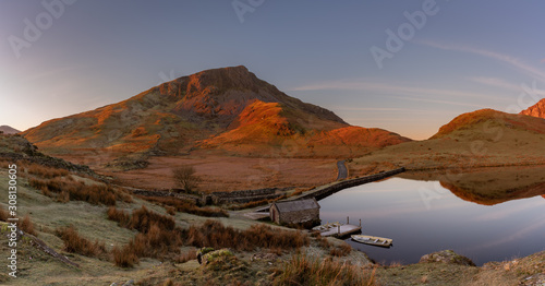Panoramic views of Y Garn in the Snowdonia National Park, Wales.