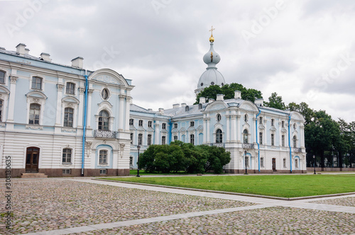 Smolny Cathedral in St. Petersburg was built in 1748.