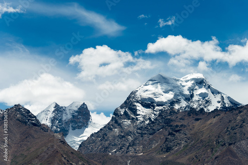 Zanskar, India - Aug 15 2019 - Beautiful scenic view from Between Karsha and Padum in Zanskar, Ladakh, Jammu and Kashmir, India.