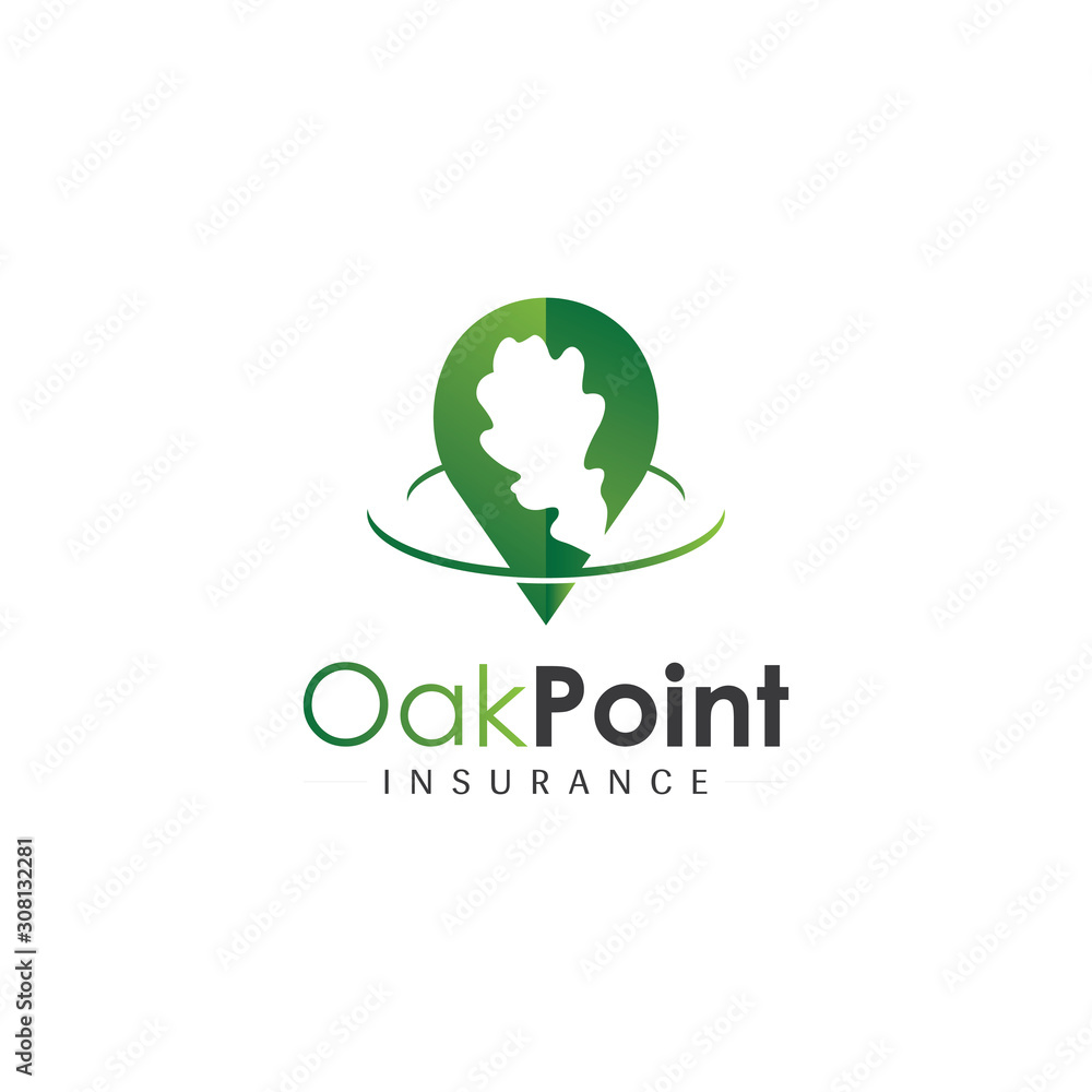 Oak Point Leaf Flat Minimal Logo Design Template Oak Point Leaf Flat Minimal Logo Design Template