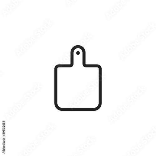 Cutting board icon. Kitchen tool symbol. Logo design element